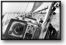 Black and White image of sailing