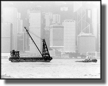 Hong Kogn Waterfront, Black and white photography